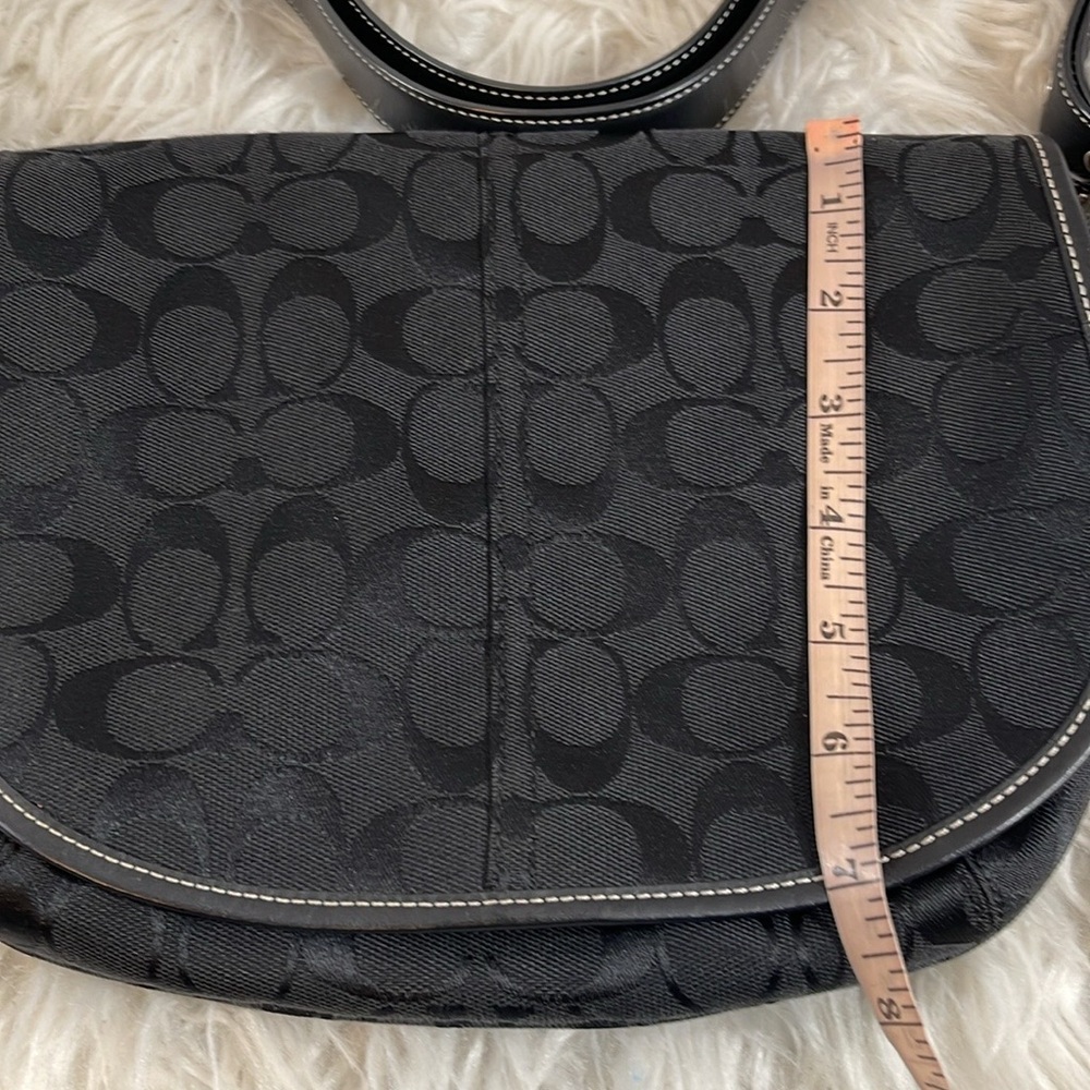 Coach 6842 Signature Black Shoulder or Crossbody Convertible Bag Purse Vintage - Picture 11 of 12